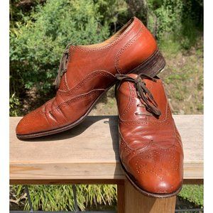 VTG GUCCI Mens Size 42 1/2 M Wingtip Brown Oxford Lace Up Dress Shoes in Box